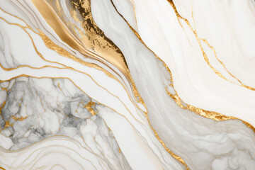 Wall Mural - Gold and white marbe background, stone texture, design backdrop, generative ai