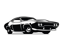 Chevrolet Muscle Car Premium Vector Design. Isolated On White Background Side View. Best For Logos, Badges, Emblems, Icons, Car Industry And Available In Eps 10.