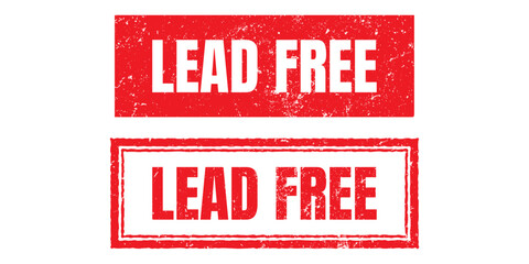 Wall Mural - Lead Free Stamp, vector graphic design, red grunge