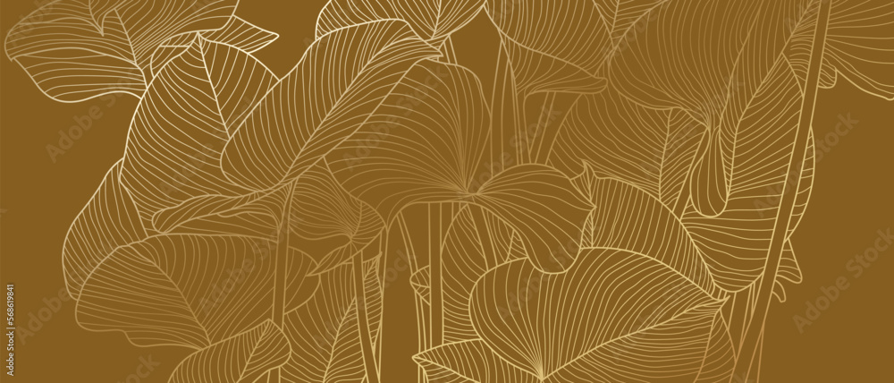 Gold Color Pattern Line Luxury line art nature background vector design. Gold color pattern ...