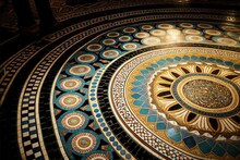 Florentine, Italy's Siena Cathedral's Detailed Floor Mosaic Generative AI