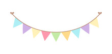 Pastel Pennant Flags Bunting Clipart