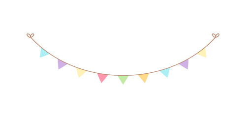 Wall Mural - Pastel pennant flags bunting clipart