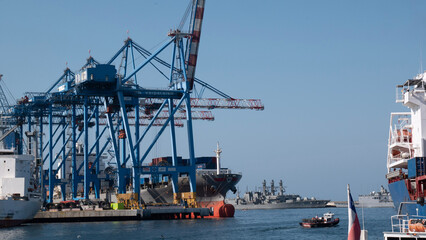 cranes in the port