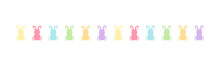 Pastel Rabbit Head Pattern Border Separator. Easter Themed Simple Flat Clipart Vector Illustration
