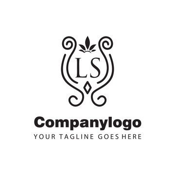 simple black letter ls for logo company design