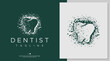 Modern grunge dental tooth logo design template