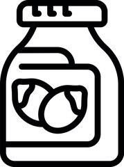 Canvas Print - Snack butter icon outline vector. Peanut jar. Cream food