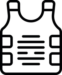 Poster - Safety vest icon outline vector. Tactical armor. Swat security