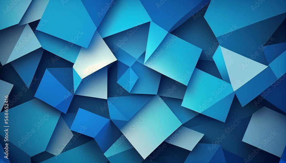 Blue 3d technology abstract background for presentation design. Futuristic Particles for business, Science and technology background. Generative AI. 