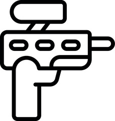Poster - Player gun icon outline vector. Paintball game. Sport action