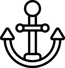 Wall Mural - Ship anchor icon outline vector. Guard emergency. Sea coast
