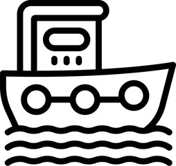 Wall Mural - Sea ship icon outline vector. Guard coast. Rescue boat