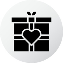 Gift Icon Filled Black White Style Valentine Illustration Vector Element And Symbol Perfect.