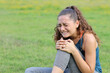© Antonioguillem - Sportswoman complaining suffering knee ache