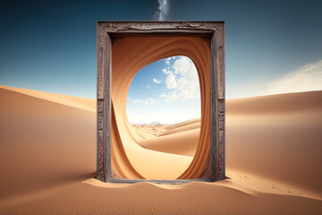 Wall Mural - door in the desert.Generative Ai