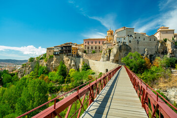 Wall Mural - Cuenca, Spain. San Pablo bridge and hanging houses