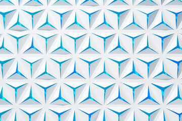 White-blue abstract paper background with triangles.