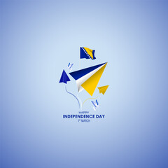 Wall Mural - Vector Illustration of Happy Independence day Bosnia and Herzegovina