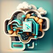 Cloud technology concept created with AI