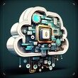 Cloud technology concept created with AI
