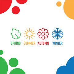 Sticker - Four nature seasons icons