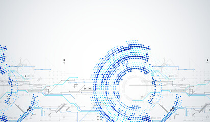 Abstract technology concept. Circuit board, high computer background. Vector illustration with space for content, web - template, business tech presentation.