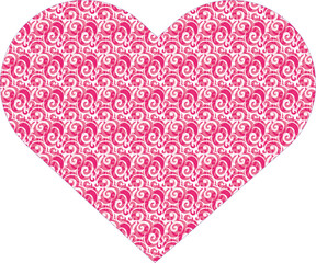 Wall Mural - Pink curly heart icon suitable for Valentine's Day, White Day, Mother's Day, Father's Day, love confession card making