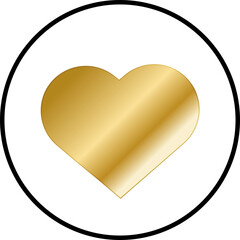 Wall Mural - Gold style heart icon for Valentine's Day, White Day, Mother's Day, Father's Day, birthday, celebration