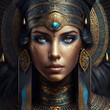 Beautiful ancient Egyptian queen Cleopatra closeup, generative AI