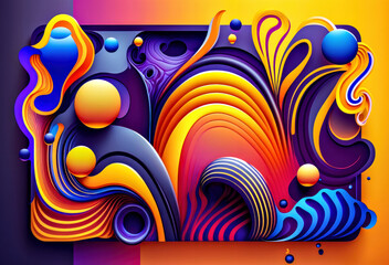 Wall Mural - Abstract colorful background. 3d illustration. Futuristic design.