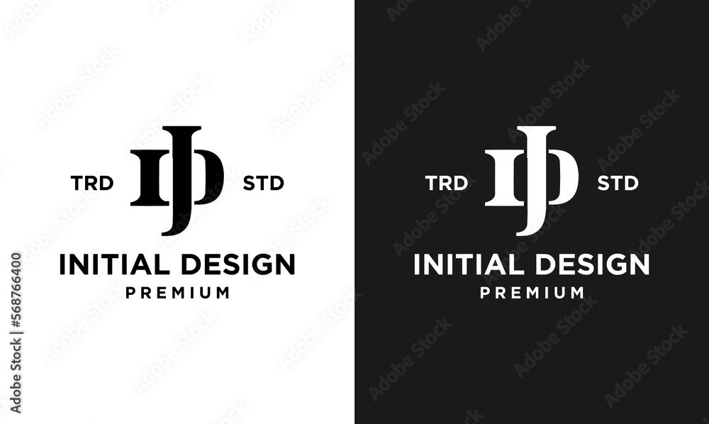 DJ Initial design letter template logo Stock Vector | Adobe Stock