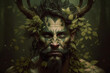 Satyr, male creature from Greek mythology, part man, part beast. Generative AI.