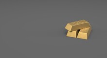 Three 24k Gold Bars On A Plain Black Background (3d Illustration)