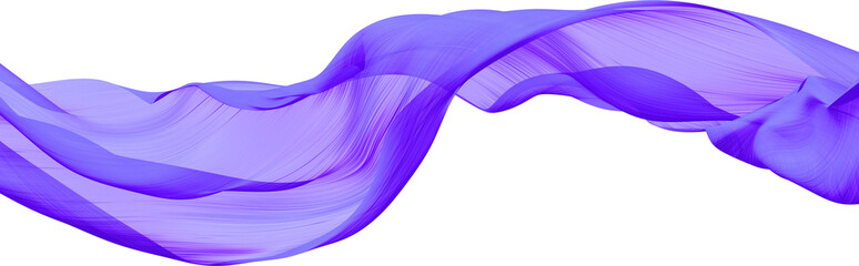 Wall Mural - Flowing cloth purple wave, 3d rendering