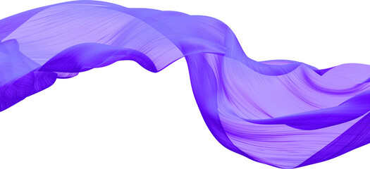 Wall Mural - Violet flow cloth wave, Waving Silk Flying Textile, 3d rendering