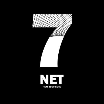Abstract number 7 line net vector logo design. Suitable for business, poster, card, net symbol and initial