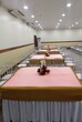 Table and chair arrangement in banquet hall function