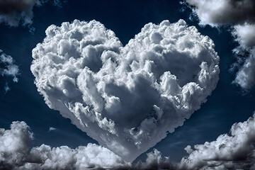 heart shaped cluster of clouds