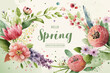 Vector watercolor spring banner. Generated AI