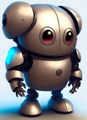 Wall Mural - little funny kind robot.freehand drawing. generative ai