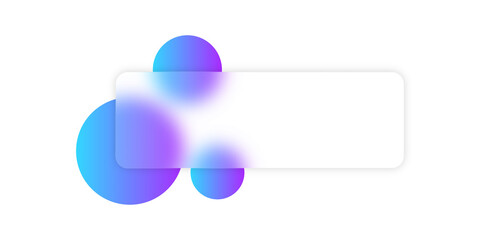 abstract geometric shapes square frosted glass on blue purple gradient circle isolated on transparen