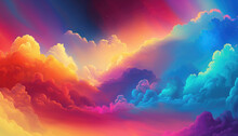 Rainbow Clouds Created With Generative AI Technology, Ai, Generative