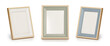 © kitthanes - Desktop photo frame, Vertical standing brown wooden picture frame on white background,