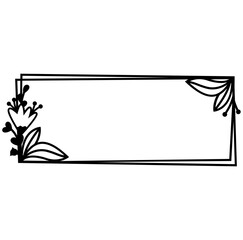 Wall Mural - Flower rectangle frame svg, Family monogram border, Floral reath svg