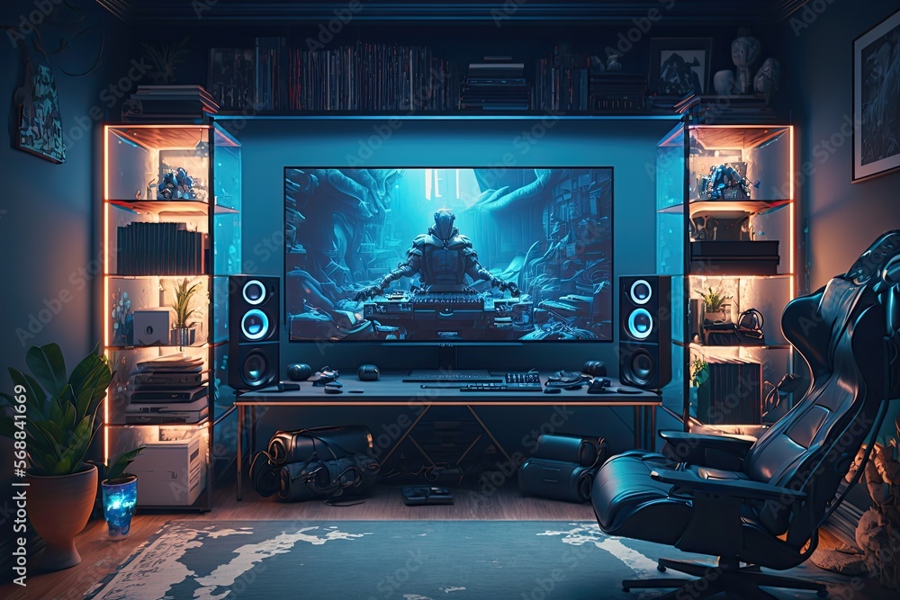 gaming room reference Stock Illustration | Adobe Stock
