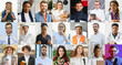 © Serhii - Many happy diverse ethnicity different young and old people group headshots in collage mosaic collection. Lot of smiling multicultural faces looking at camera. Human resource society database concept.