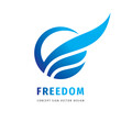 Freedom wing - vector logo template creative illustration. Development progress abstract sign. Transport concept logo symbol. Delivery corporate identity. Design element.