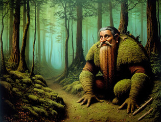 Wall Mural - A troll in the deep woods. 