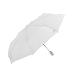 Wall Mural - Plain white colored folding umbrella isolated on white or transparent background png